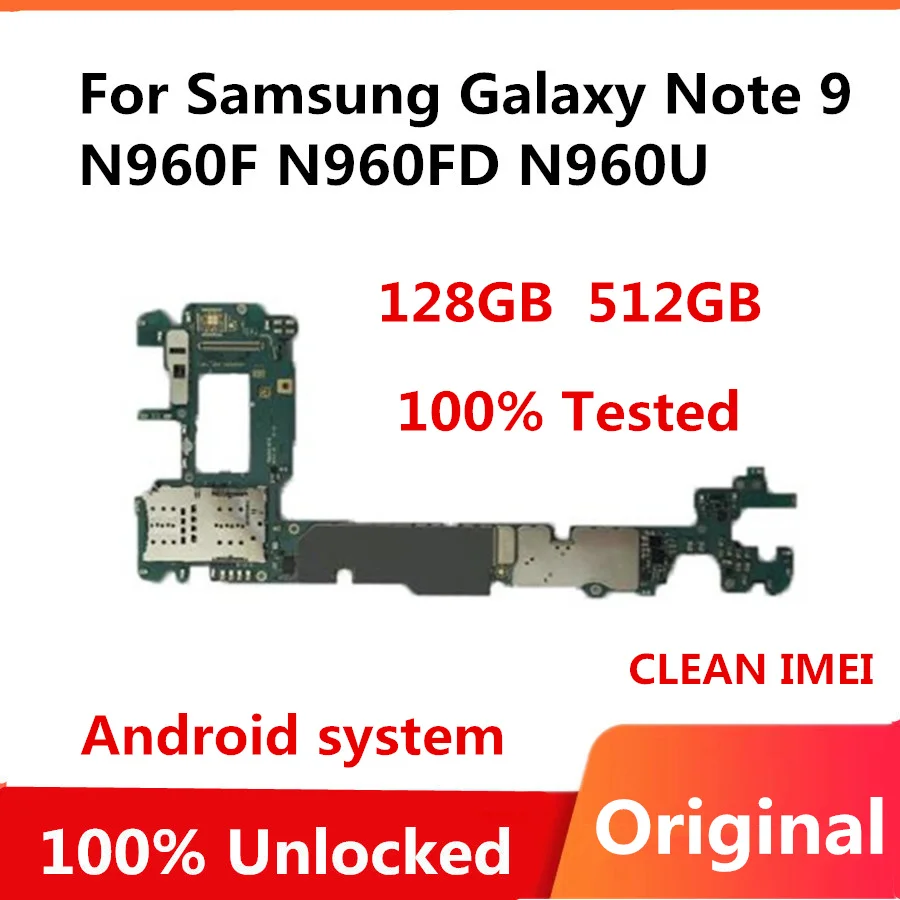 Оригинальный разблокированный модуль для Samsung Galaxy Note 9 N960F N960FD N960U 512 ГБ