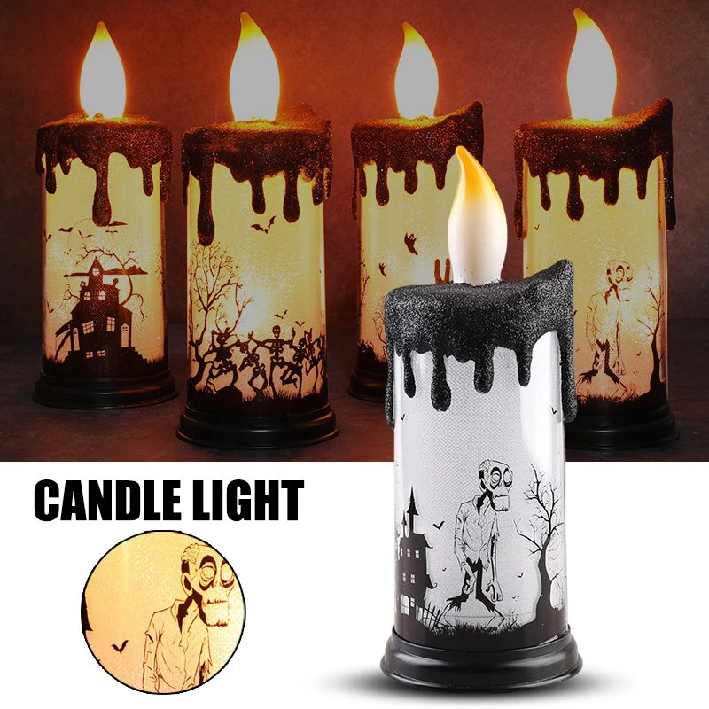 

Мини-Свеча в форме вечеринки светодиодный фонарь привидение ручной узор Питание от батареи Хэллоуин платье реквизит настольные украшения ...