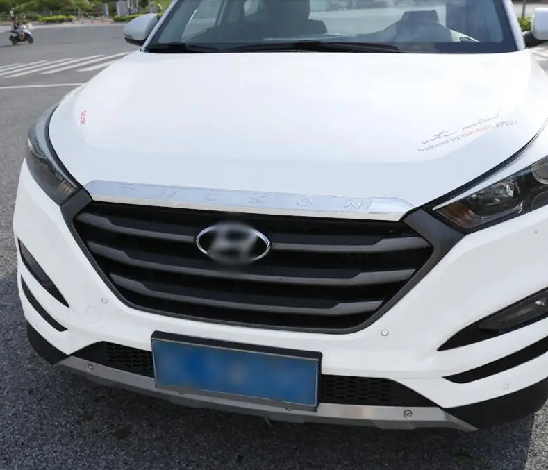 Для Hyundai Tucson 2015 2016 2017 эмблемы ABS Хром Передняя крышка двигателя отделка верхняя