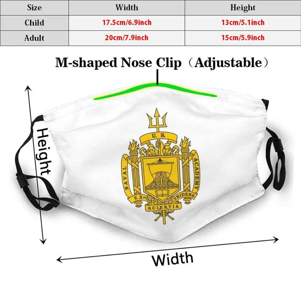 Mask United States Naval Academy Navy Annapolis Usna Us Crest Emblem Seal | Аксессуары для одежды
