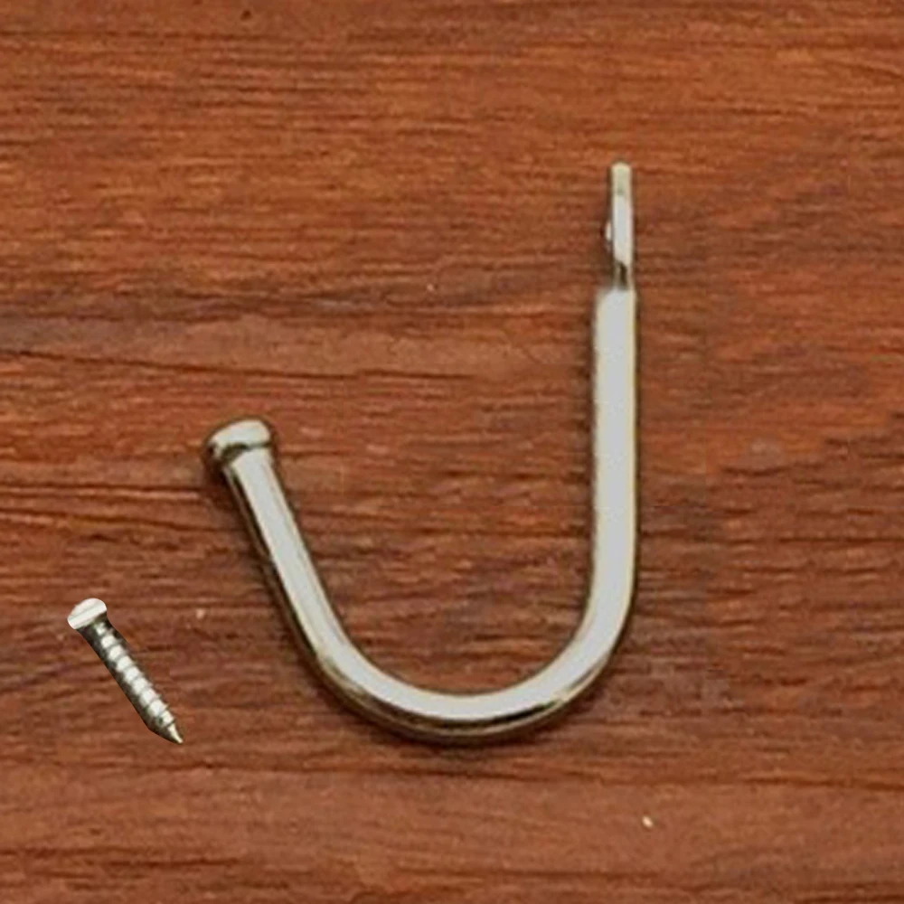 

10Pc 34*25mm With Screw Iron Hooks Wall Door Kitchen Sticky Hanger Holder Mini Hook Iron Small Clothes Hook With Screw Mini Hook