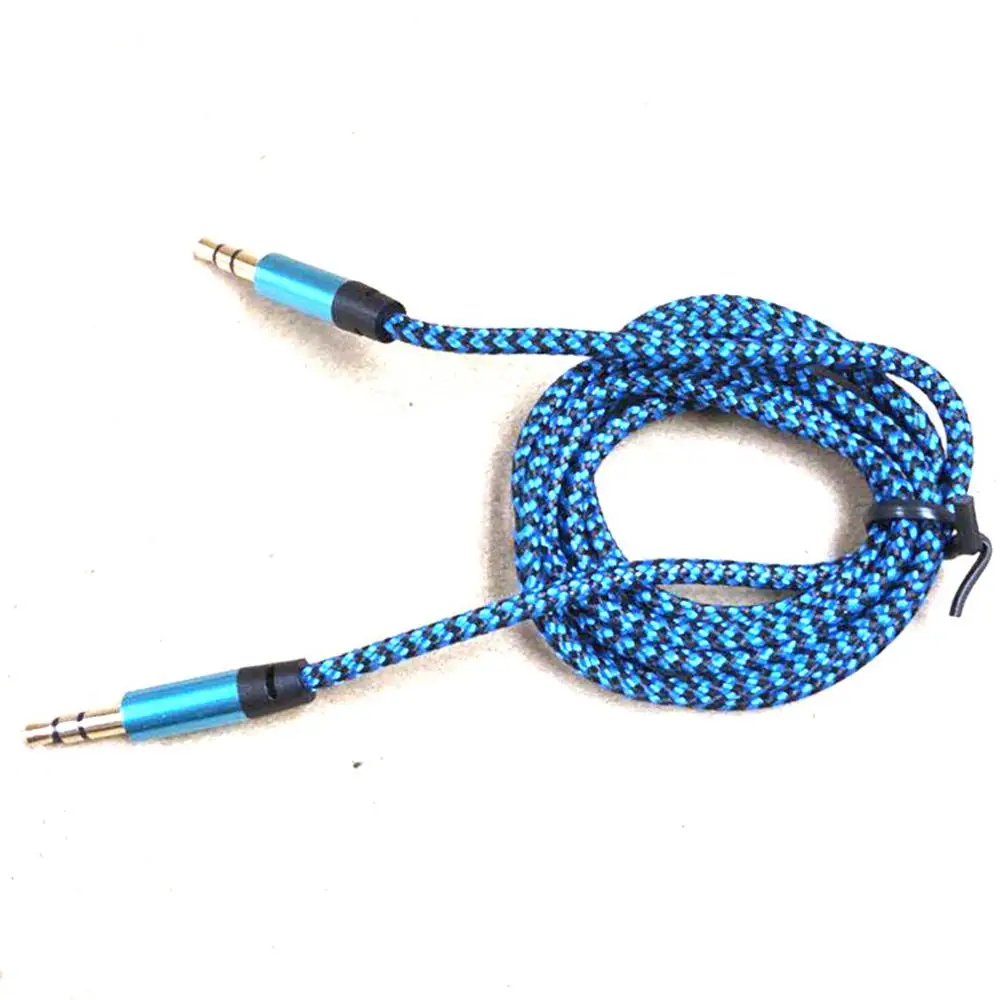 

Aluminum alloy male to male audio cable 3.5mm audio cable aux color braided recording line car universal cable