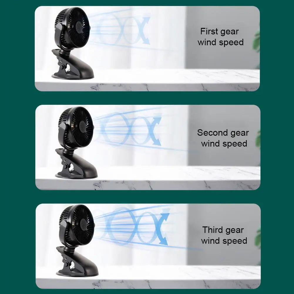 

Electric Mini USB Desktop Fan Personal Portable Cooling Fan 720 Rotation Fan Powerful Clip Fan for Car Truck SUV Air Cooling Fan