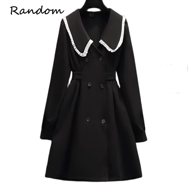 

Women Plus Size 5XL Jacket Coat Dress 2021 New Winter Long Sleeve Buttons Up Folds Dresses Ladies Elegant Vintage Y2K Clothes