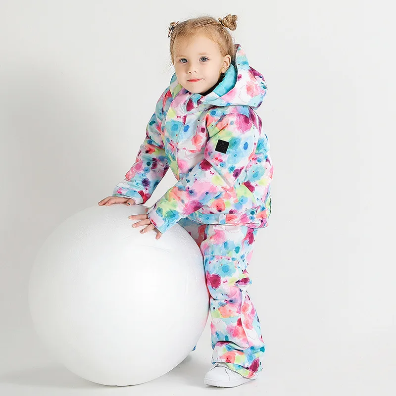 Gsou/детский лыжный костюм для снежной погоды комплект из водонепроницаемых