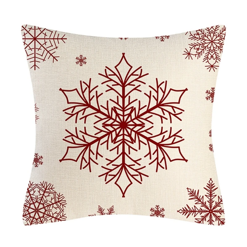 

Merry Christmas Pillowcase Snowflake Xmas Tree Pillow Cover Soft Cushion Covers for Sofa Couch Home Office Decor Gifts 18x18