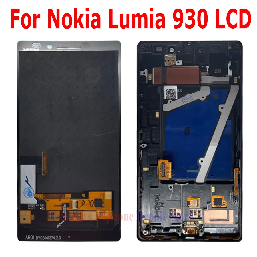 

5,0 "Оригинальный ЖК-дисплей для Nokia Lumia 930, ЖК-дисплей с сенсорным экраном и дигитайзером в сборе, Замена с рамкой для Nokia 930 LCD