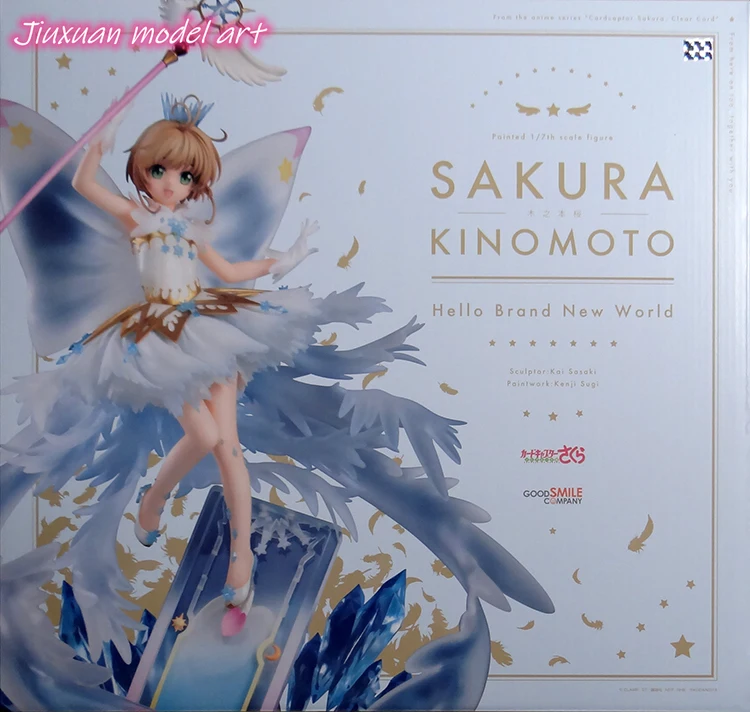 

100% Original genuine Cardcaptor Sakura KINOMOTO SAKURA Transparent card PVC Action Figure Anime Figure Model Collection Toys