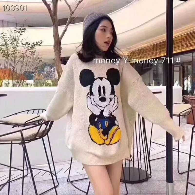 Кроп-Топ женский с круглым вырезом укороченный топ мультяшным Микки-Маусом