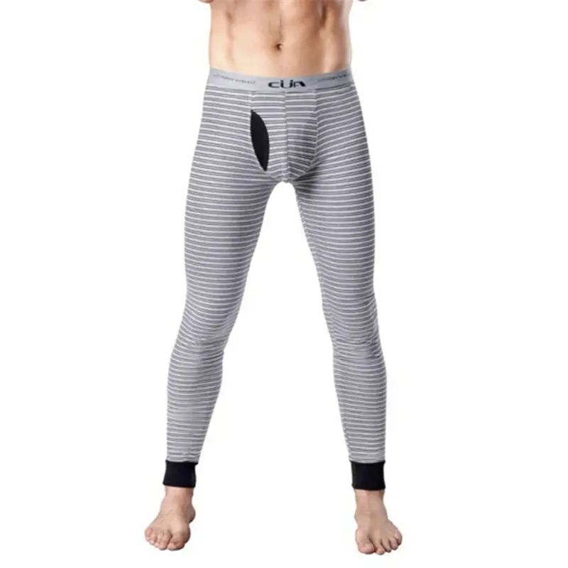 Кальсоны мужские теплые утягивающие штаны в полоску нижнее белье термобелье