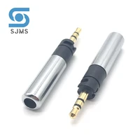 2 5mm audio jack 3 poles stereo earphone plug metal adapter bright shell headphone wire connector earphone diy repair