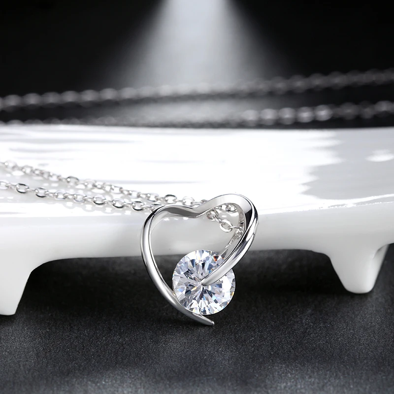 ORSA JEWELS 925 пробы Серебряное ожерелье в форме сердца с австрийским кубическим цирконием ААА для женщин драгоценный подарок для девушек SN47
