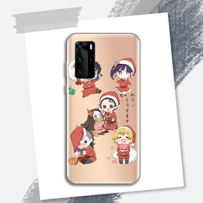 

Christmas Demon Slayer anime Phone Case Transparent for Huawei P honor 8 10i 20 30 40 smart 2019