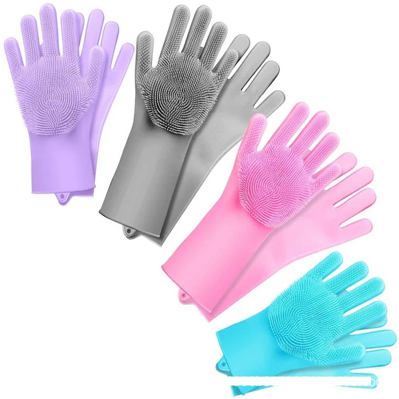 

Dishwashing Silicone Gloves Kitchen Brush Gloves Korean Magic Gloves Magic Cleaning Gloves
