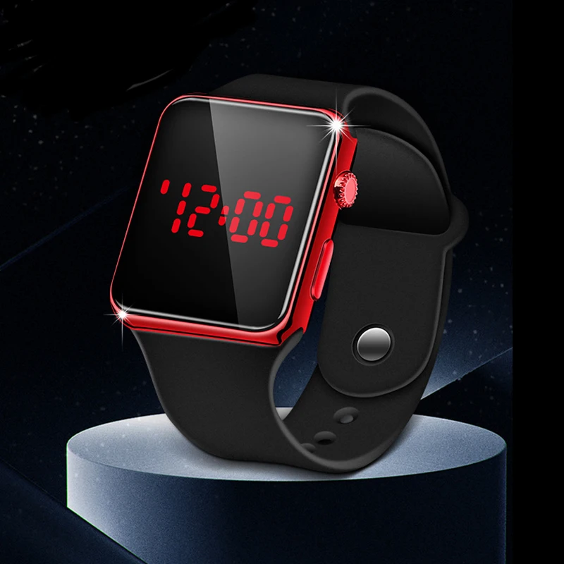 Светодиодный сы светодиодные унисекс цифровые наручные с силиконовым ремешком