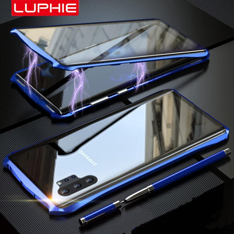 Чехол для Samsung Galaxy Note 10 Plus магнитный металлический каркас с Бэтменом