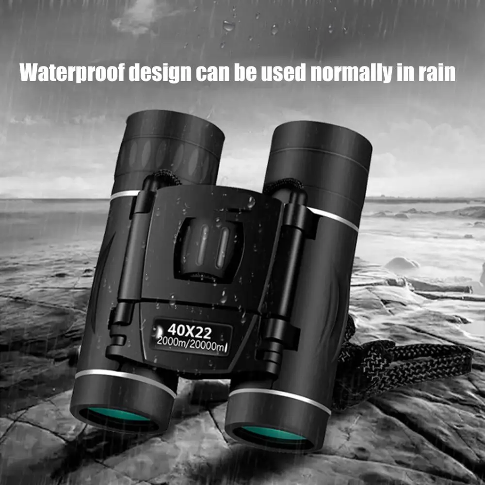 

40x22 Compact Zoom Binoculars Long Range 2000m Folding HD Powerful Mini Telescope BAK4 FMC Optics Hunting Sports Camping Trave
