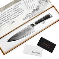 sunnecko 6 5 damascus steel chefs knife japanese vg10 core blade razor sharp kitchen knives g10 handle chef meat slicing cut
