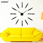 Акриловые настенные часы Muhsein, большие размеры, бесшумные кварцевые часы, 3D наклейки на стену сделай сам, часы для украшения офиса, дома, гостиной