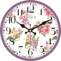 vintage pink rose flower round wall clock family love floral hoop design large no ticking silent clocks home living room decor