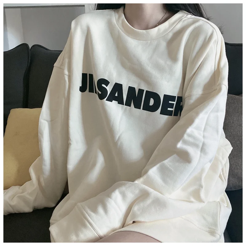 

Толстовка JIL SANDER в европейском повседневном стиле с буквенным принтом для мужчин и женщин, новинка 2022, спортивные толстовки с капюшоном
