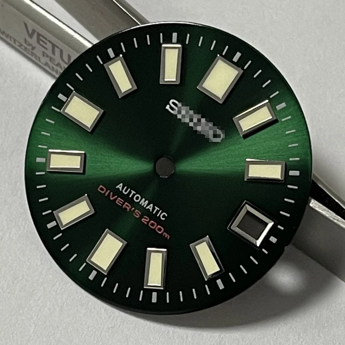 

62MAS Dial For SKX Engineering NH35A Movement Diving Watch Modified Japan C3 Night Light Luminous Green Dials Replacement