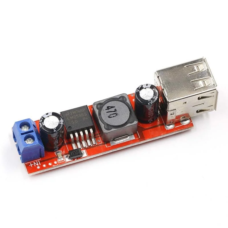 Понижающий модуль преобразователя постоянного тока 6 В-40 В в 5 3 А с двойной USB