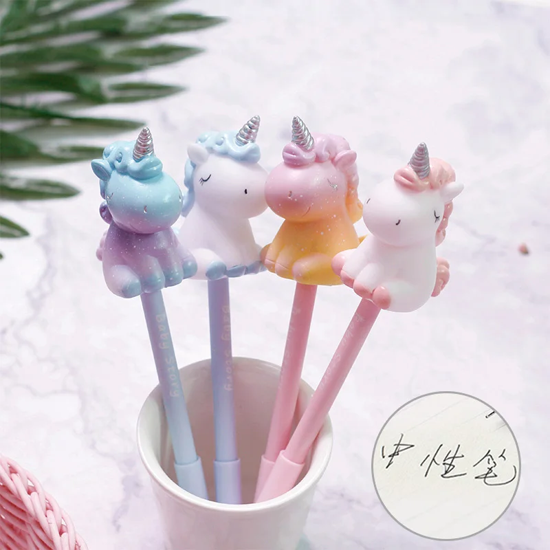 Корейские милые ручки в виде единорога ручка из силикагеля и пластика форме