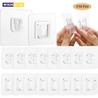 WIKHOSTAR клейкая поверхность с двух сторон настенные крючки прозрачная на присоске Крючки Присоски универсальные крючки настенный держатель для хранения