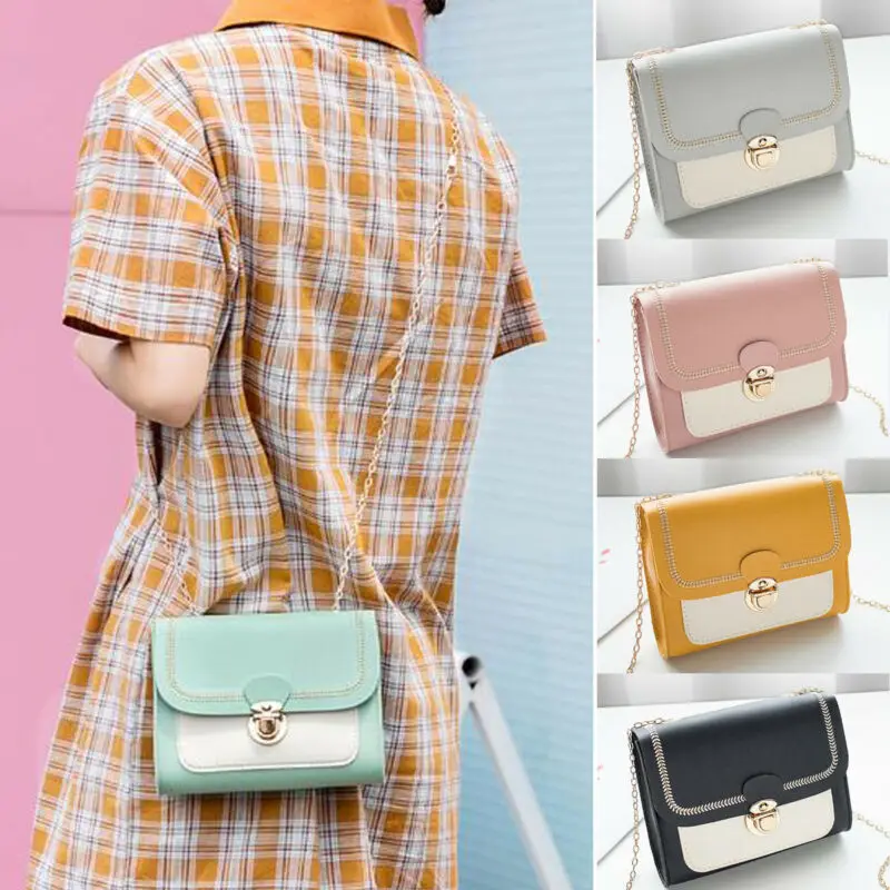 Маленькая женская сумка через плечо 2019 модная маленькая однотонная на женские