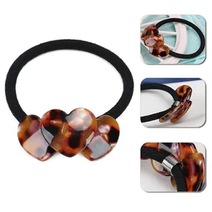 Высокое качество целлюлоза ацетат Сердце Волосы Галстуки модные декоративные волосы галстук три сердца эластичные волосы галстуки