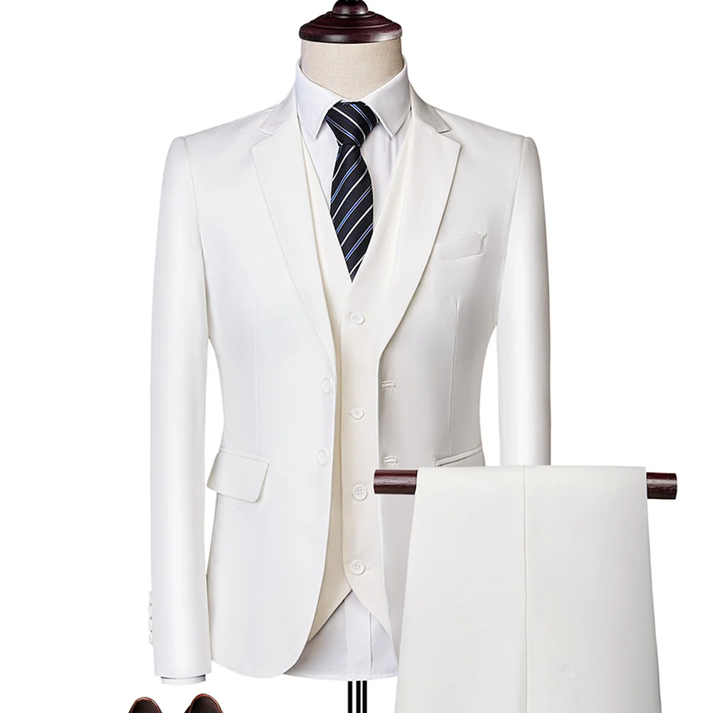 

Wonderful Groom Male Wedding Prom Suit Green Slim Fit Tuxedo Men Formal Business Work Wear Suits 3Pcs Set (Jacket+Pants+Vest)