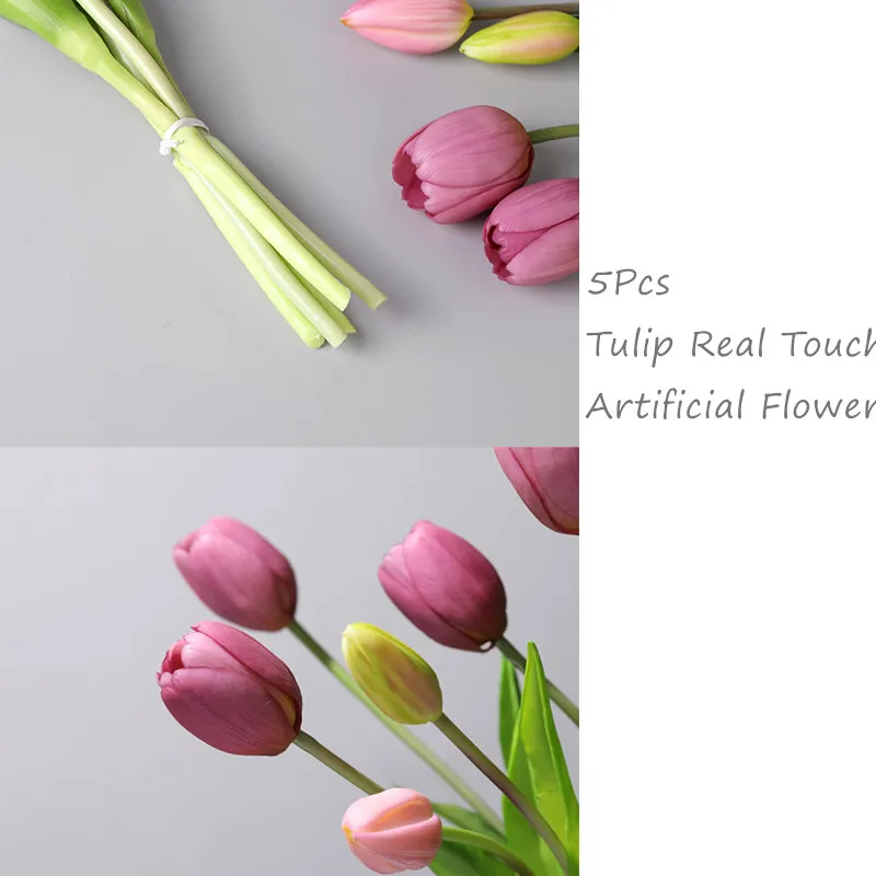 5 шт. Искусственные цветы украшения дома тюльпаны реальные сенсорные Декор