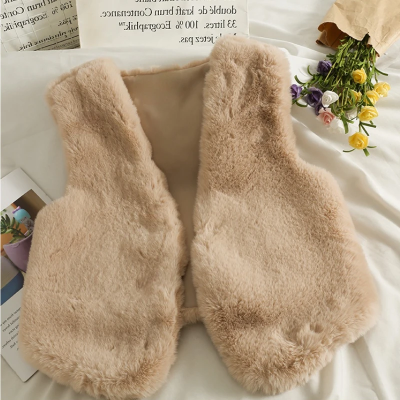 Дешевая оптовая продажа новинка 2021 Модный корейский черный меховой жилет