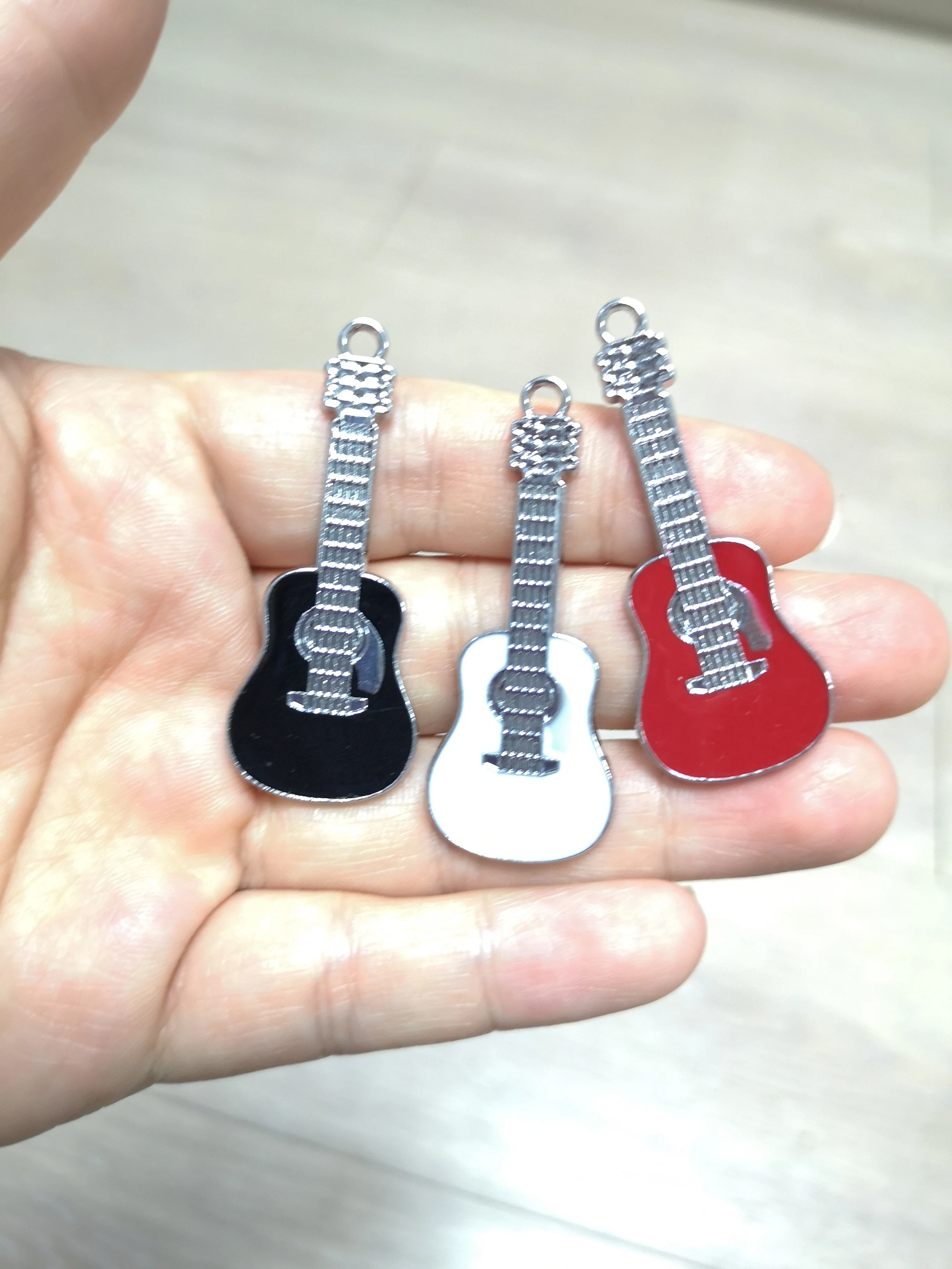 10 шт. металлические подвески в виде гитары|Шармы| |