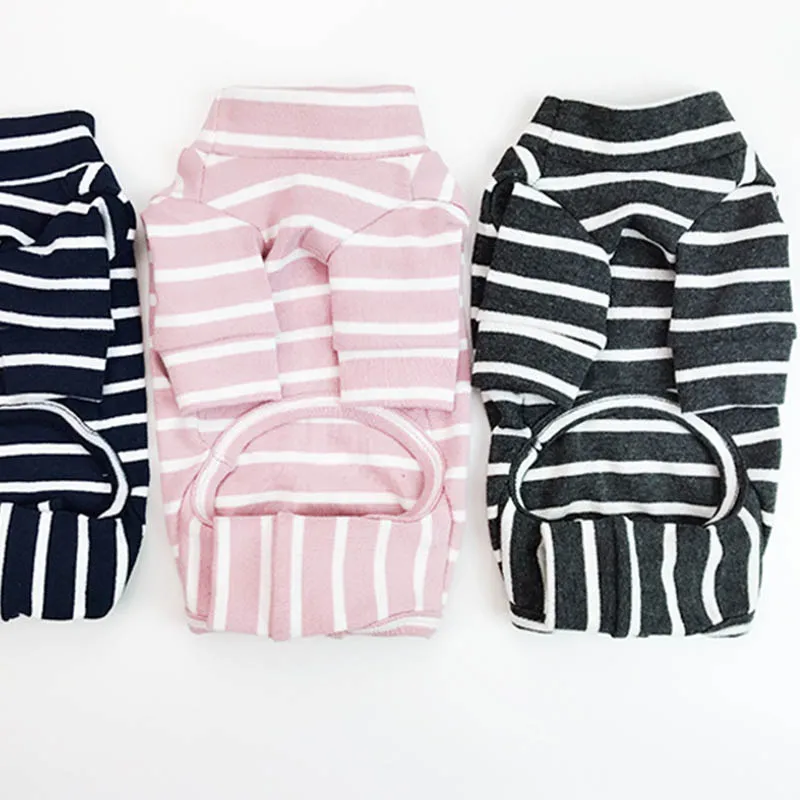 Полосатая рубашка для домашних питомцев хлопковая одежда классическая щенков