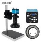 HD 38MP полный Цифровые микроскопы для электроники монитор vga, hdmi usb микроскоп Камера пайки 130x объектив СВЕТОДИОДНЫЙ светильник электронный микроскоп