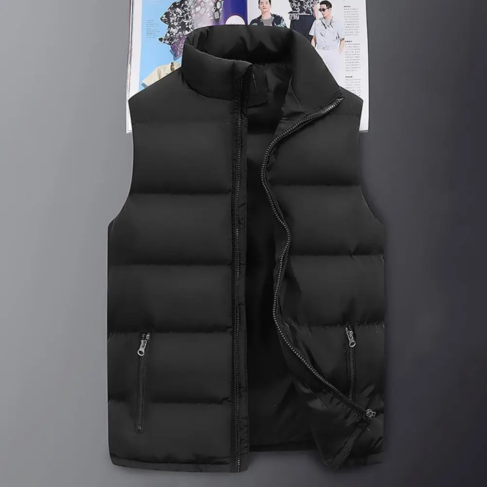 

Стильный теплый зимний жилет с подкладкой и защитой от усадки, мужской жилет без рукавов с воротником-стойкой для взрослых