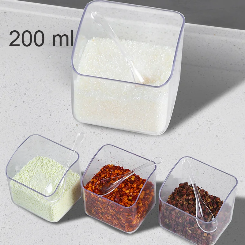 4 in 1 wall mounted seasoning box salt pepper spice rack jar sugar bowl for kitchen gadget device sets spice box organizer tool free global shipping