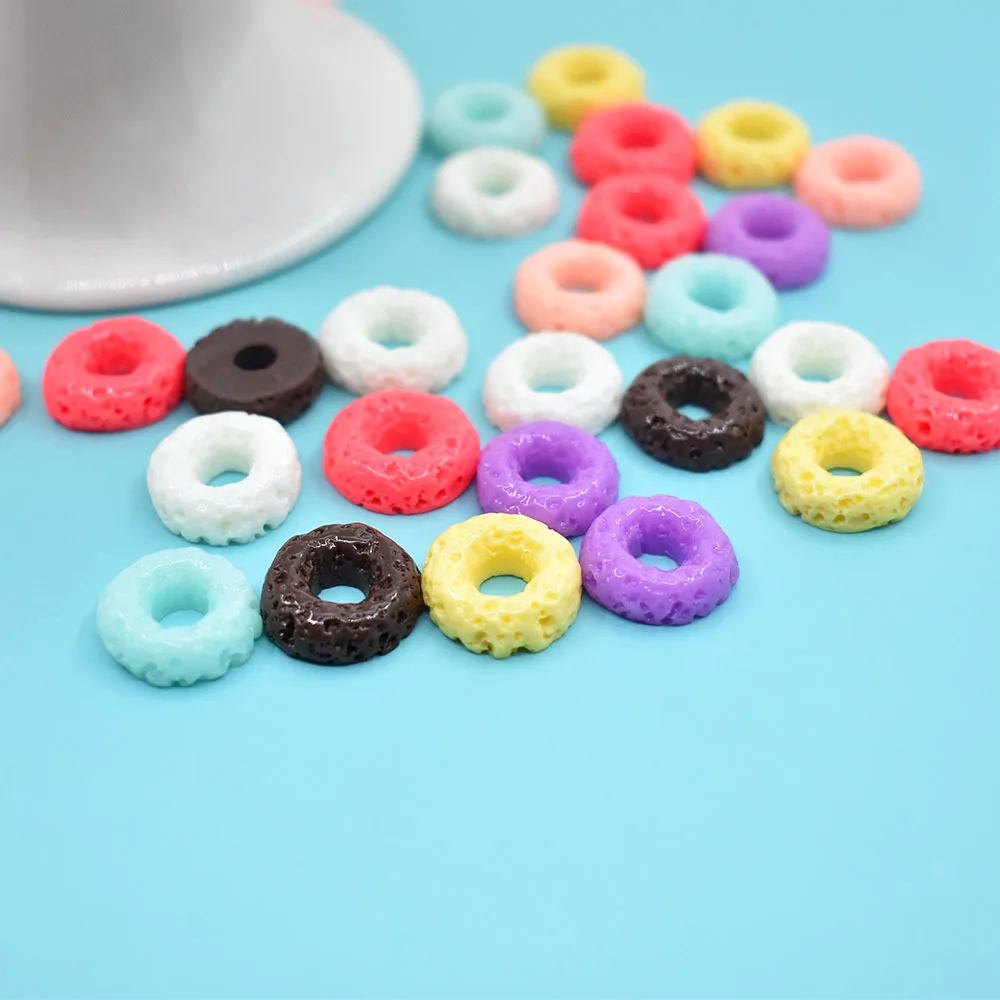 20 штук Diy смолы с симпатичным рисунком в форме пончика головистой формы Запчасти