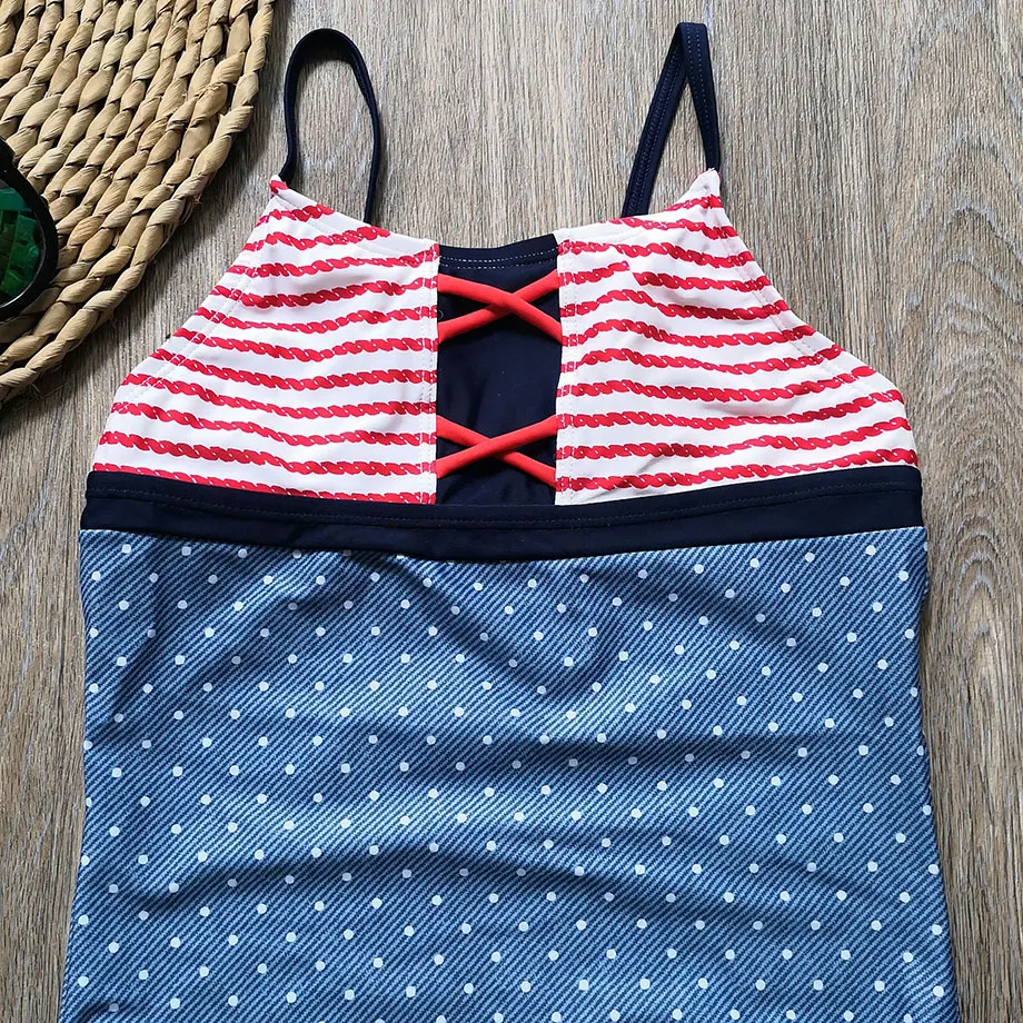 Женский слитный купальник детский в горошек купальные костюмы для