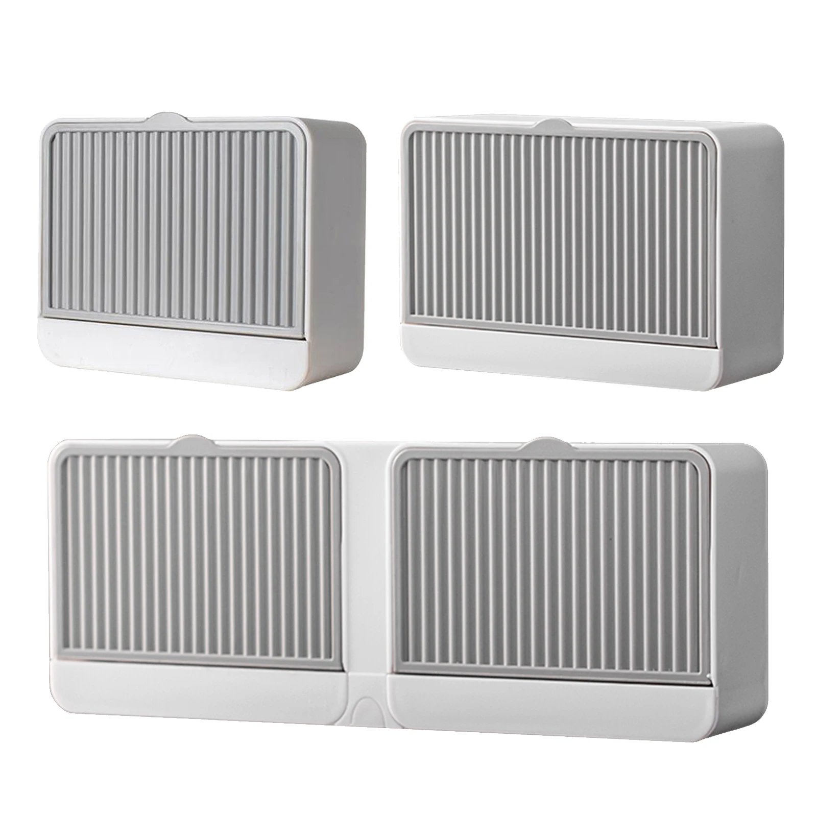 

Plastic Soap Dish Dispenser Wall Drainage Soap Storage Holders With Lid