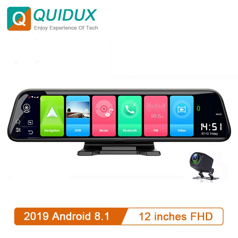 12 дюймов 2G + 32G Android 8 1 Автомобильный видеорегистратор gps Bluetooth навигация FHD
