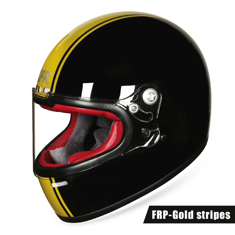 Шлем мотоциклетный Полнолицевой из стекловолокна в винтажном стиле гоночный