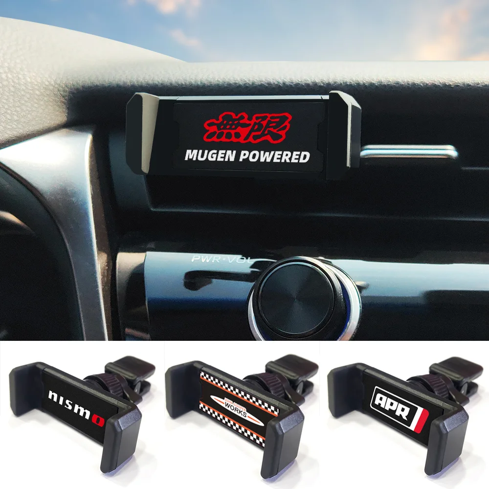 

for Honda Mugen Powered Car Mobile Phone Holder Car Air Vent Clip Stand Cell phone GPS Support For iPhone 12 11 Samsung Huawei