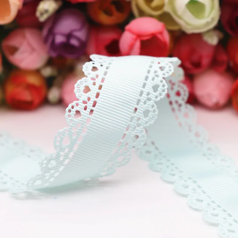 313 50 ярдов полые кружева Grosgrain лента персиковая лента для сердца 30 мм пробки для бутылок DIY ремесла аксессуары ручной работы M19042702 - Цвет: 313