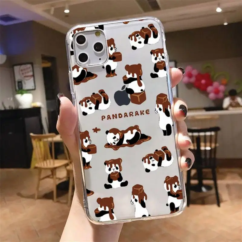 

cartoon china panda Cute Animal Phone Case Transparent for iPhone 6 7 8 11 12 s mini pro X XS XR MAX Plus