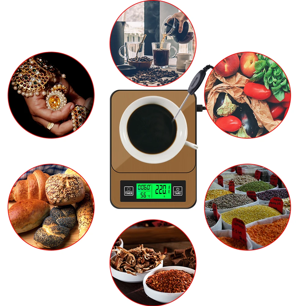 

1000g 0.1g/3000g 1g Digital Coffee Scale Kitchen Jewelry Weight with Timer High Precision LCD Electronic Scales 40%off