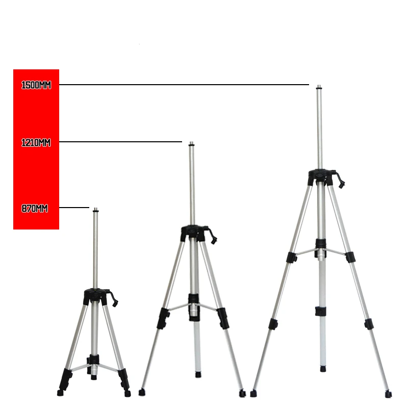 1 5m adjustable laser level tripod 58 thread rotary adapter stand thick aluminum holder with slash self leveling line function free global shipping