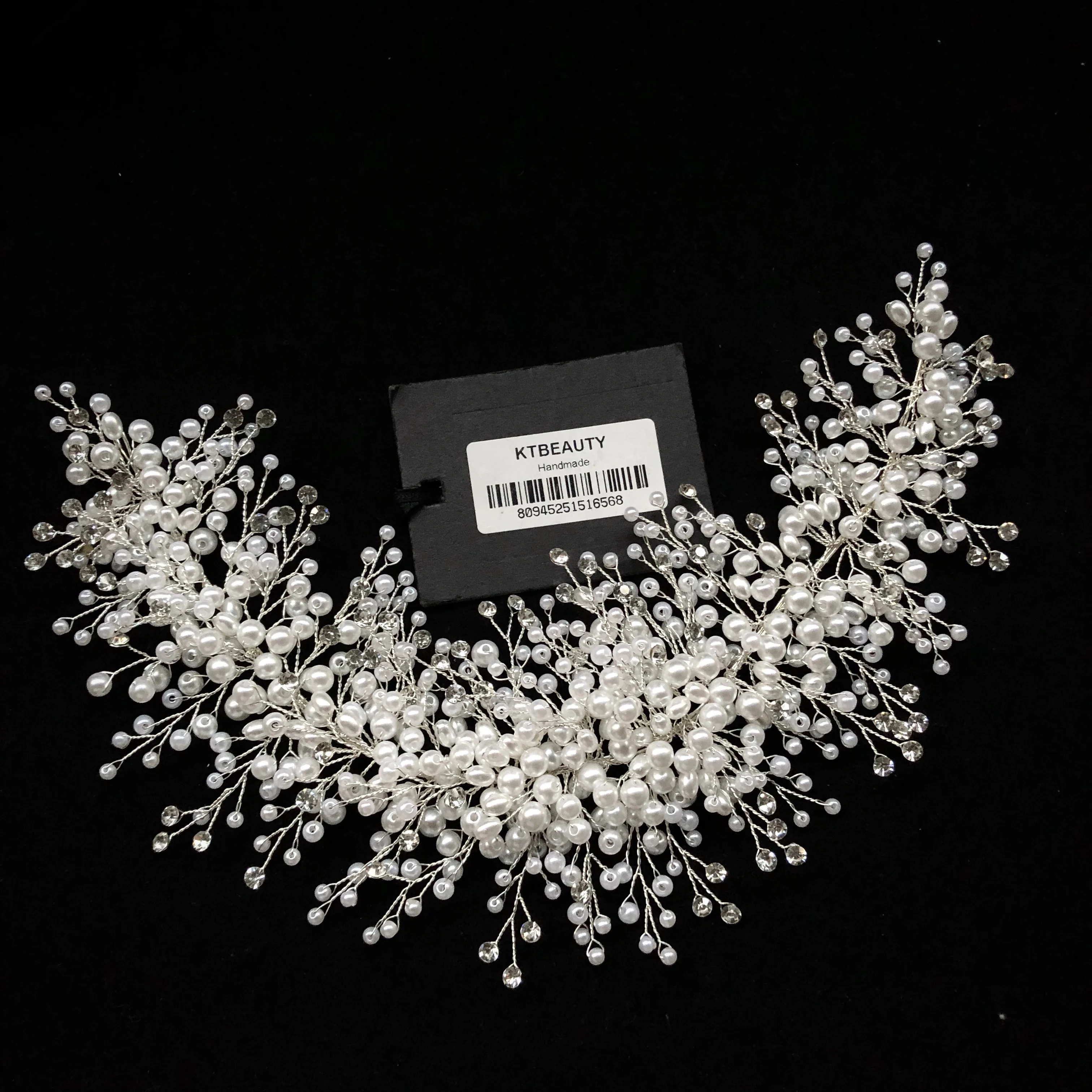 Новинка Стразы большая тиара с серебряным жемчугом на заказ головной убор ручной